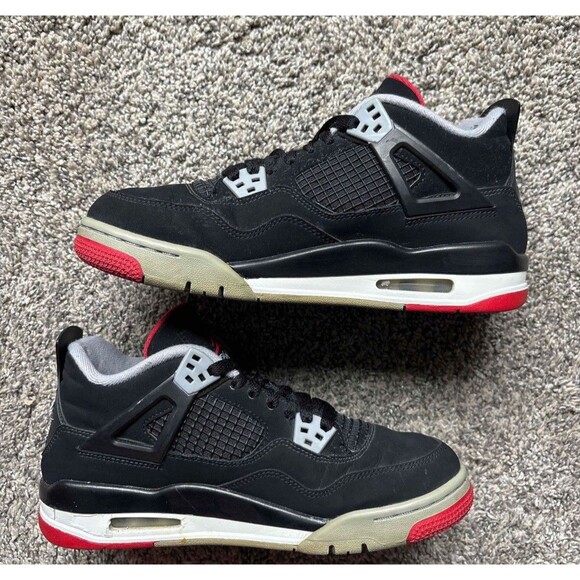 Nike Air Jordan 4 Retro Bred 2019 Size 7 Youth (Size 8.5 Women's) - Picture 2 of 8